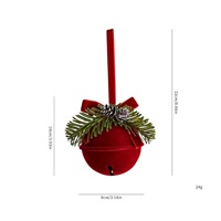 Offre Spéciale : Clochette de Noël Nordique Rouge Floquée Faite à la Main, Écologique et de Haute Qualité – Idéale pour Arbre de Noël et Décoration de Vitrine (Direct Usine)