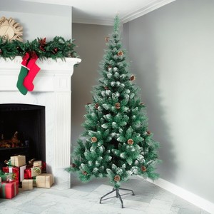 Grand <span class=keywords><strong>arbre</strong></span> de Noël artificiel pliable en plastique, réaliste, pré-éclairé par <span class=keywords><strong>LED</strong></span>, avec charnières, pour l'extérieur, en argent, vente en gros - Product Image 4