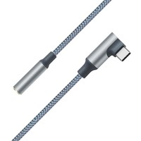 Rechtwinkliges USB-C Nylon-Geflechtkabel Typ C auf 3,5mm Kopfhörer-Buchse Audio-Adapter Konverter-Kabel