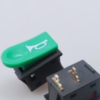 250V KCD1 PA66 momentané ON-(ON) court 2PIN Mini 19.2*13mm Rectangle interrupteur à bascule avec symbole trompette