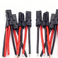 Kabel Harness Konektor Housing Pria 2-Pin Warna Hitam, Rakitan Kabel Ujung Terbuka untuk Sambungan Peralatan Rumah Tangga dan Peralatan Listrik