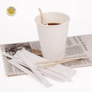 Individueel Papier Verpakt Honing Hot Thee Houten Koffieopruier Sticks/Cocktail Roerder