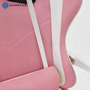 <span class=keywords><strong>Silla</strong></span> de Juego Ergonómica y Extensible con Refrigeración, Color <span class=keywords><strong>Rosa</strong></span> y Blanco, Cuero Sintético, Giratoria, para Oficina en Casa, para Mujeres y Chicas, con Almohada Lumbar - Product Image 6