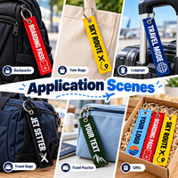 Porte-clés décoratif personnalisé double face en tissu tricoté imprimé en typographie, portable pour voyage