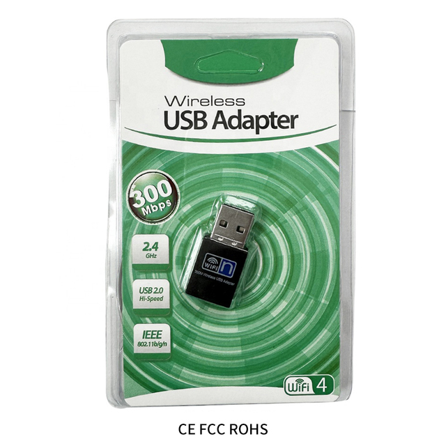 Source Factory Mini 300Mbps Usb External Wifi Adapter 2.4Ghz Usb Adapter For Desktop Laptop Windows Mac Linux In Stock