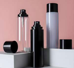 100ml Round <strong>PET</strong> Clear Mist Spray Bottles With Black Plastic Pump Head - Product Image 4