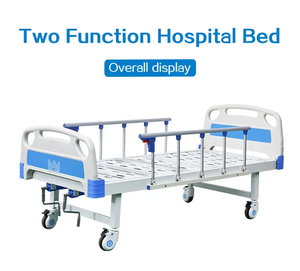 Lit d'hôpital manuel à 2 manivelles avec têtes de lit et pieds de lit en ABS, 2 fonctions, capacité de 230 kg, en acier laminé à froid pour salle d'hôpital - Product Image 3