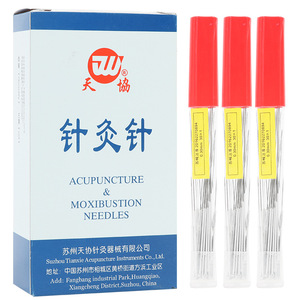 Agujas de Acupuntura Tianxie 0.30mm 30x1 de Acero Inoxidable con Mango de Anillo para Terapia de Moxibustión - Product Image 1