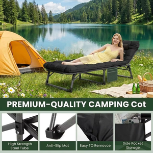 Foldable Camping Hunting Portable Folding <strong>Cot</strong> Used for Beach Barbecue Backpack Office Hiking Bed with Storage Bag - Product Image 3