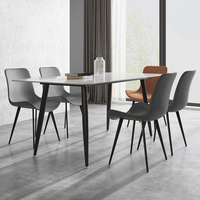 Fabricant de meubles, table à manger de luxe avec plateau en pierre frittée pour 6 à 8 personnes, ensemble de chaises de salle à manger en pin recyclé