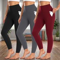 Leggings Deportivos para Mujer, Hechos en Pakistán, de Spandex/Nylon, Sólidos, de Secado Rápido, Transpirables, Cintura Elástica, OEM, para Yoga y Gimnasio