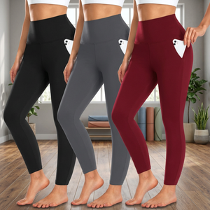 Custom Spandex/<b>Nylon</b> Solid Women's <b>Leggings</b> Pakistan Made Yoga Sportswear Quick Dry Breathable Elastic Waist OEM Fitness Gym - Product Image 3