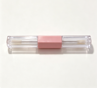 Contenant vide pour gloss à lèvres en plastique écologique à double compartiment de 1,4 ml, emballage cosmétique pour teinte à lèvres et huile à lèvres