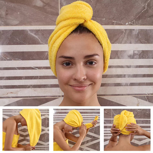 Échantillons gratuits <span class=keywords><strong>Serviette</strong></span> de toilette en microfibres à séchage rapide avec bandeau à cheveux style turban avec logo personnalisé - Product Image 3