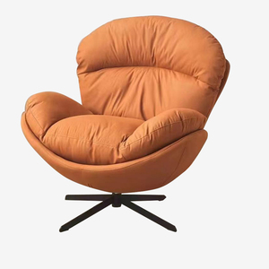 Silla giratoria 360 moderna de cuero sintético con patas de Metal asientos suaves para sala de estar comedor dormitorio hogar Hotel uso - Product Image 6