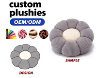 Coussin en peluche rond personnalisé en forme de fleur, doux et rembourré, pour la décoration de canapé, OEM ODM, coussin en peluche sur mesure