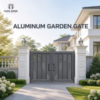 Puerta de Jardín de Aluminio con Juego de Postes, Kit Completo, Control Remoto, Deslizamiento Automático, Recubrimiento en Polvo, Impermeable, Fábrica OEM ODM