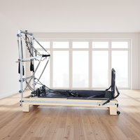 Pilates Reformer en érable avec tour complète, équipement de gym à domicile semi-intérieur, pour studio de yoga et Pilates