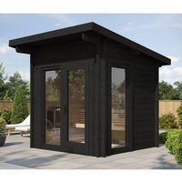 Sauna électrique moderne de luxe en bois de pin massif, type chalet triangulaire, 12 kW, avec fonction vapeur humide, panneau de commande 220 V