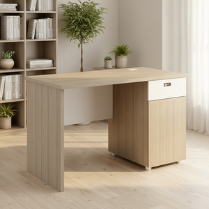 Bureau de travail ergonomique moderne, design modulaire, tiroirs de classement verrouillables, armoire de rangement latérale, matériau E0 robuste, bureau à domicile - Product Image 3