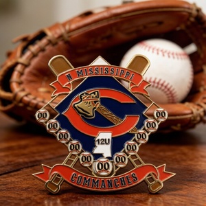 Spilla da baseball personalizzata con design della bandiera <span class=keywords><strong>dello</strong></span> stato per lo <span class=keywords><strong>spirito</strong></span> di squadra e regali da collezione - Product Image 1
