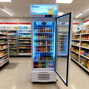 Commerciële gekoelde koelvitrine met roestvrijstalen deur, digitale temperatuurregeling, luchtgekoeld, directe koeling, mechanisch - Product Image 1