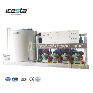 ICESTA automatic air cooling flake ice maker High reliable Long Service Life 30t industrial flake ice machine for fish