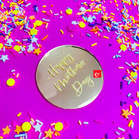 Großhandel Günstige Neue Personal isierte Design Gold Happy Muttertag Acryl Kreis Party Kuchen Dekoration Topper