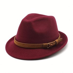 Chapeau Fedora de style vintage britannique <span class=keywords><strong>2023</strong></span> pour hommes, petit rouleau, large bord, design simple pour les fêtes, décontracté, extérieur et sport - Product Image 4