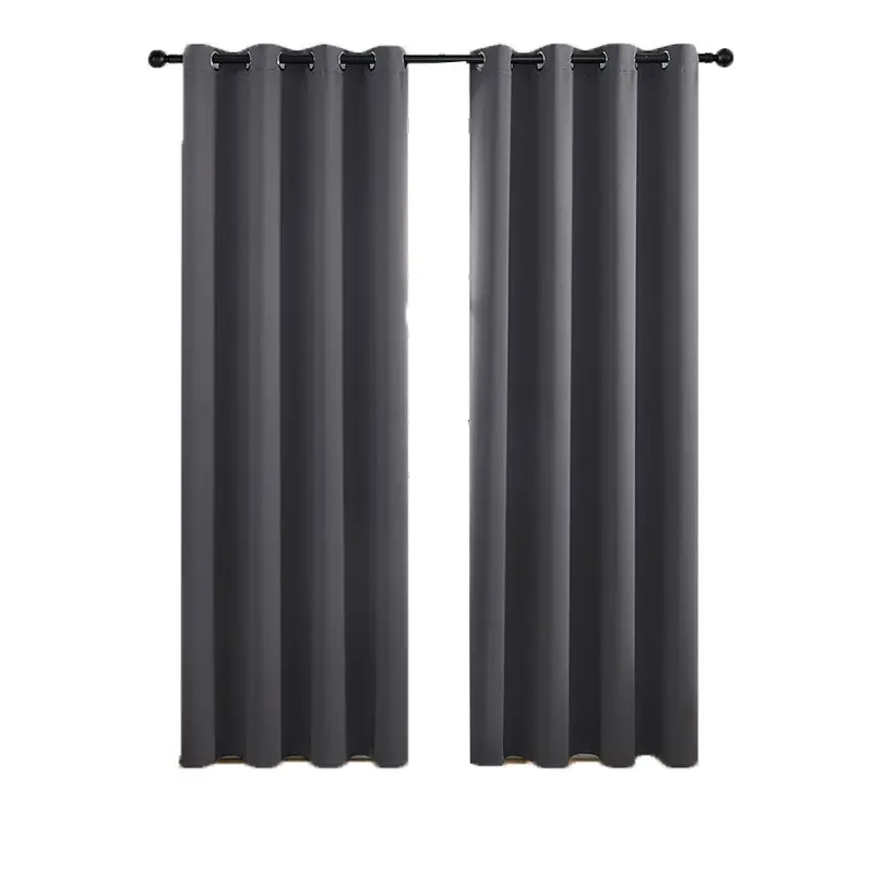 high quality Luxury solid color 90% blackout perforated curtain modern sheer no-deformatio Bedroom Home Decor curtains