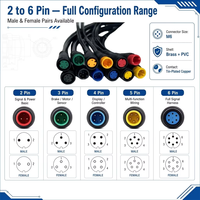 Connecteur de câble étanche IP65 2 3 4 5 6 broches mâle femelle M8 pour vélo électrique, bande LED, câble étanche