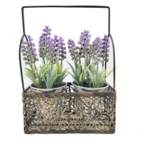 Plante décorative artificielle de lavande pour Pâques et mariages, panier de fleurs de lavande en plastique pour décoration intérieure