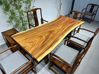 Table à manger en bois massif noyer, table de salon, table de restaurant, table d'hôtel, ensemble de chaises