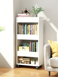 Estantería Sencilla, Estante de Almacenamiento de Pie, Estantería <span class=keywords><strong>Infantil</strong></span> <span class=keywords><strong>con</strong></span> <span class=keywords><strong>Ruedas</strong></span>, para Sala de Estar, Dormitorio, Móvil - Product Image 4