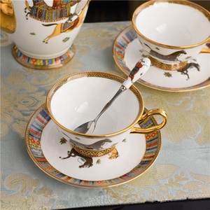Promotion 15 Pcs Nordic Royal War Horses Porcelain Coffee <b>Tea</b> Cups <b>Set</b> for Home Decors - Product Image 2