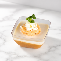 Gobelets à sauce jetables en gros, petits bols carrés transparents en plastique, bols à glace, bols à gâteau, plats à collation, plats à gelée, bols à apéritif