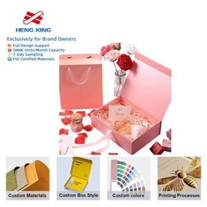 Cajas de Regalo de Lujo HENGXING Personalizadas, Rosadas, de Cartón Rígido, con Cierre Magnético, Recubrimiento UV, Acabado en Relieve, Plegables, para Crema Facial y Contorno de Ojos - Product Image 1