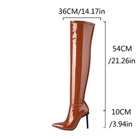 Bottes à talons aiguilles super hauts pour femmes, en PU, doublure velours, bout pointu, élastiques, pour banquets et mariages