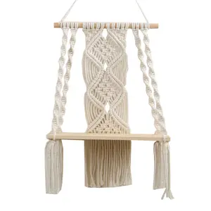 Home Decor INS Hanging Bohemia Style Hotel Cotton Rope Simple Tassel Tapestry Wall Shelf Room Decoration