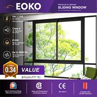 Ventanas Corredizas de Vidrio EOKOLow-E con Certificación CSA para Regiones Frías, Ventana Corrediza de Aluminio para Exteriores de Villas y Proyectos Residenciales