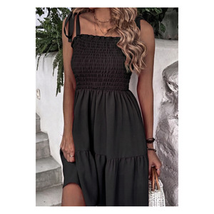 Robe midi fluide en viscose pour femme, bretelles larges 90 cm, style décontracté - Product Image 3