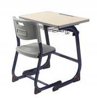 Meubles de classe pour écoles primaires, banc double réglable, ensemble table et chaise pour élèves, table en bois et métal, chaise en plastique PP, moderne, 3 ans