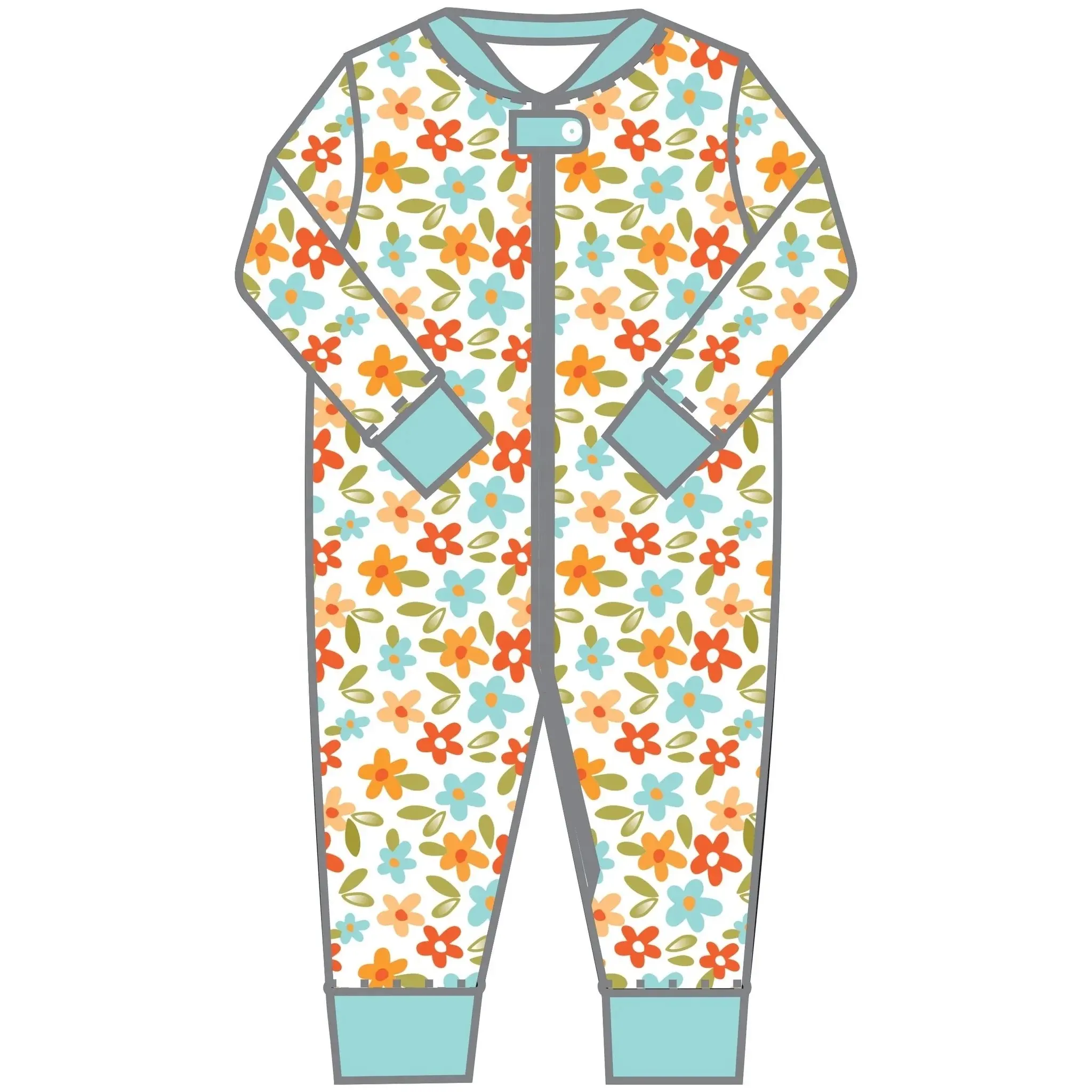 95% organik bayi baru lahir kustom Romper Onesie spandeks 5% bambu baju tidur piyama anak balita pakaian untuk bayi
