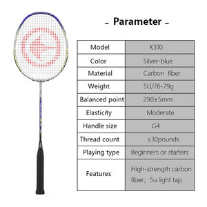 <span class=keywords><strong>Raquette</strong></span> de <span class=keywords><strong>badminton</strong></span> légère en fibre de carbone pleine <span class=keywords><strong>5u</strong></span> professionnelle originale Kunli pour débutant - Product Image 2