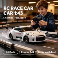 Voiture de course RC WGNRC S916 GTR 1/43 pour drift sur bureau, vitesse élevée 15 km/h, mini voiture RC légère, voiture de course sportive RC, mini voiture de drift de bureau