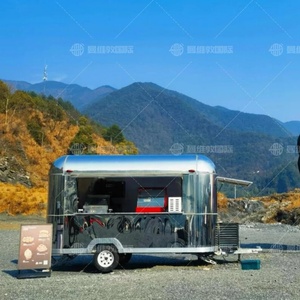 รถขายอาหารเคลื่อนที่อเนกประสงค์กลางแจ้ง ทำจากสแตนเลส สำหรับขายอาหารจานด่วน ไอศกรีม ขนมขบเคี้ยว และมันฝรั่งทอด - Product Image 5