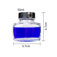 Vente en gros de flacons d'encre rectangulaires en verre transparent vides de 15 ml et 30 ml, flacon d'encre pour stylo plume carré de 1 oz