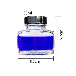 Flacone Vuoto in Vetro Trasparente Rettangolare da 15ml 30ml per Inchiostro, Bottiglia Quadrata da 1oz per Penna Stilografica - Product Image 6