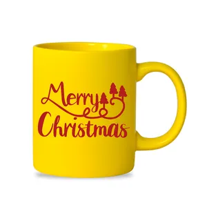 Hiện đại tối giản chanh vàng men gốm cốc cà phê-Tùy chỉnh với logo và khẩu hiệu của công ty