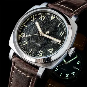 Rts lager drop schiff 1pcs japan nh35 automatische mechanische Italienische militär uhr stil luminous männer stahl uhr für verkauf